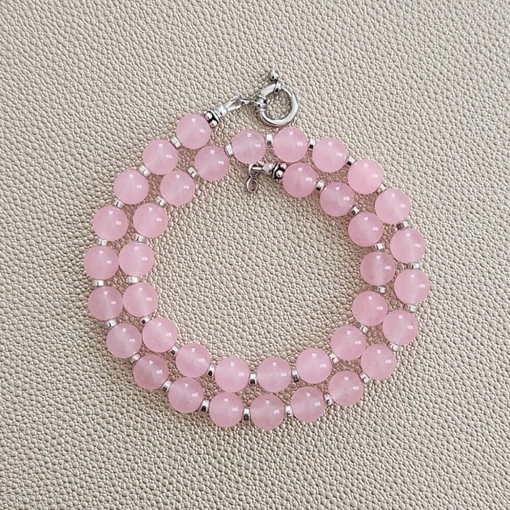 PINK JADE NECKLACE--16"
